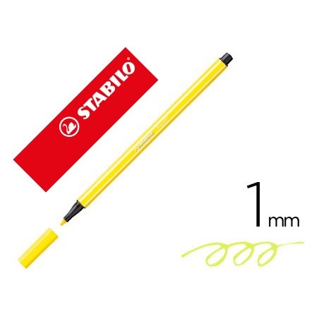 Rotulador stabilo acuarelable pen 68 amarillo limon punta gruesa 1mm