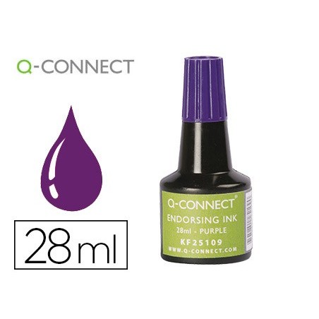 Tinta tampon q-connect violeta bote 28 ml