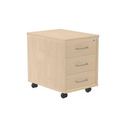 Cajonera rocada con tres cajones serie store 58x40x59,5 cm acabado ab01 aluminio/haya