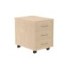 Cajonera rocada con tres cajones serie store 58x40x59,5 cm acabado ab01 aluminio/haya