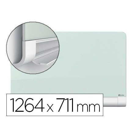 Pizarra blanca nobo diamond cristal magnetica esquinas redondas 1264x711 mm