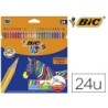 Lapices de colores bic evolution stripes caja de 24 colores surtidos