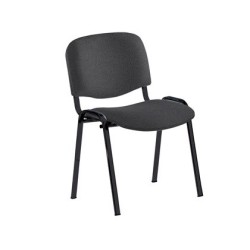 Silla rocada confidente estructura metalica tapizada en tela ignifuga negra 57x81x48 cm