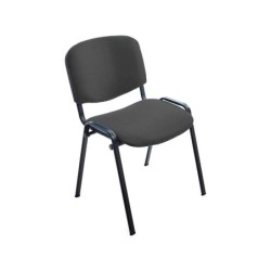 Silla rocada confidente estructura metalica tapizada en tela ignifuga negra 57x81x48 cm