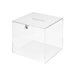 Urna electoral archivo 2000 cuadrada con llave metacrilato 3 mm 300x300x300 mm