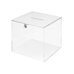 Urna electoral archivo 2000 cuadrada con llave metacrilato 3 mm 300x300x300 mm