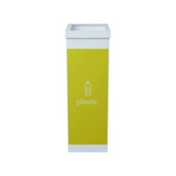 Contenedor papelera reciclaje paperflow con tapa poliestireno para plasticos 60 l 76x36,3x26,3 cm