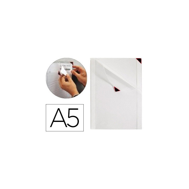 Funda de presentacion tarifold kang easy clic adhesiva removible din a5 esquina magnetica pack 5 uds Funda de presentacion tarifold kang easy clic adhesiva removible din a5 esquina magnetica pack 5 uds