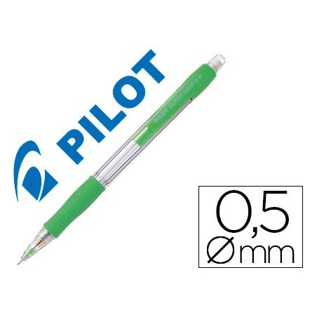 Portaminas pilot super grip verde claro 0,5 mm sujecion de caucho