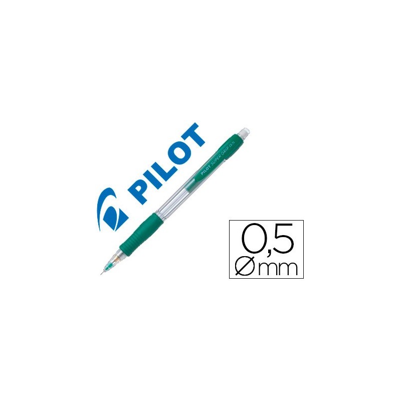 Portaminas pilot super grip verde 0,5 mm sujecion de caucho