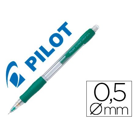 Portaminas pilot super grip verde 0,5 mm sujecion de caucho