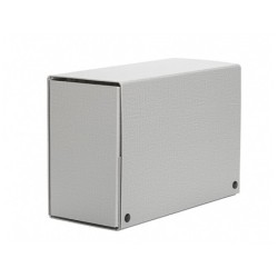 Carpeta proyectos pardo folio lomo 150 mm carton forrado gris con broche