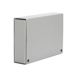 Carpeta proyectos pardo folio lomo 120 mm carton forrado gris con broche