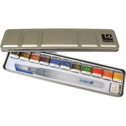 Acuarela artist start caja metal 12 colores surtidos  pincel rellenable