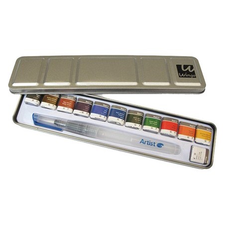 Acuarela artist start caja metal 12 colores surtidos  pincel rellenable