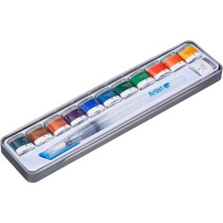 Acuarela artist start caja metal 12 colores surtidos  pincel rellenable