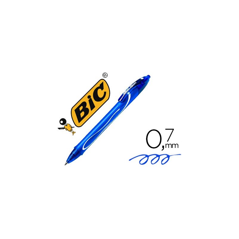 Boligrafo bic gelocity quick dry retractil tinta gel azul punta de 0,7 mm Boligrafo bic gelocity quick dry retractil tinta gel azul punta de 0,7 mm