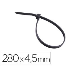 Brida 3m para exterior negro 280x4,5 mm bolsa de 100 unidades
