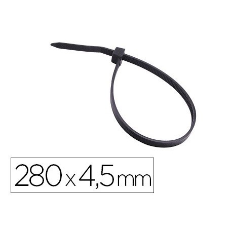 Brida 3m para exterior negro 280x4,5 mm bolsa de 100 unidades