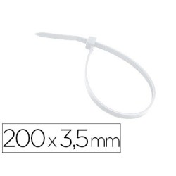 Brida 3m para interior blanca 200x3,5 mm bolsa de 100 unidades