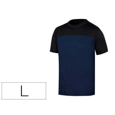 Camiseta de algodon deltaplus color azul/negro talla l