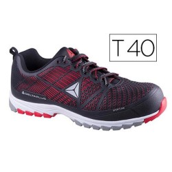 Zapatos de seguridad deltaplus de poliuretano y malla aireada s1p negro y rojo talla 40