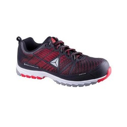 Zapatos de seguridad deltaplus de poliuretano y malla aireada s1p negro y rojo talla 40