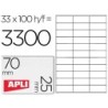 Etiqueta adhesiva apli 1270 tamaño 70x25 mm -fotocopiadora -laser -ink-jet-caja con 100 hojas din a4