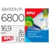 Etiquetas adhesivas apli 01282 tamaño 48,5x16,9 mm para fotocopiadora laser ink-jet caja de 100h dina4 6800 etiqu