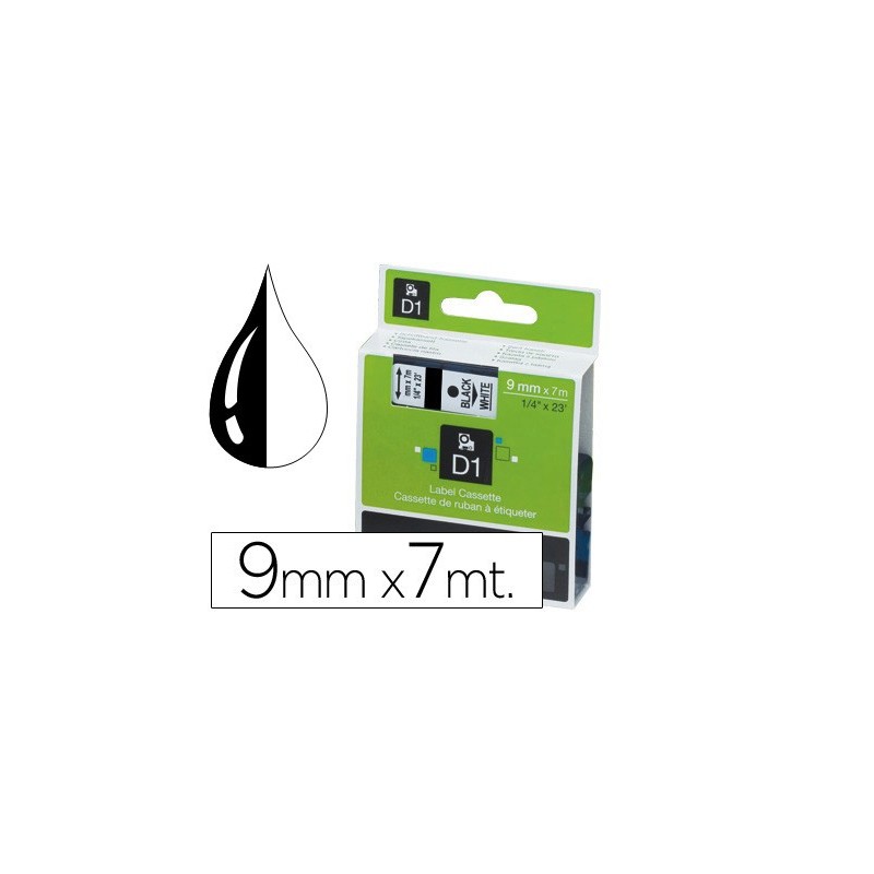 Cinta dymo 1000 9 mm negro-blanco d1 Cinta dymo 1000 9 mm negro-blanco d1