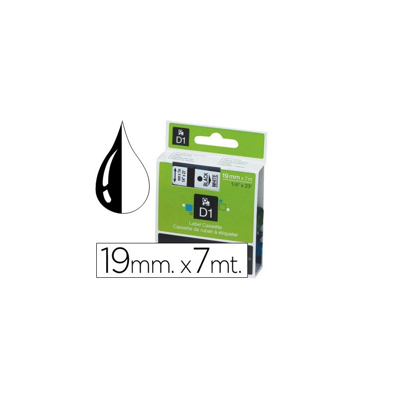 Cinta dymo negro-blanco 19mm x 7mt d1 Cinta dymo negro-blanco 19mm x 7mt d1
