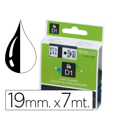 Cinta dymo negro-blanco 19mm x 7mt d1