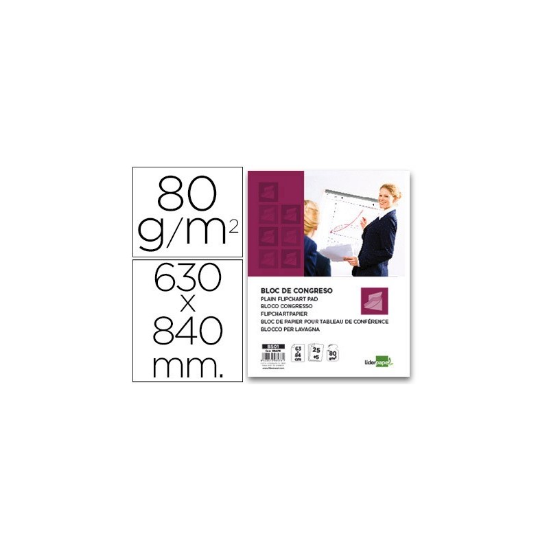 Bloc congreso liderpapel liso 630x840 mm 255 hojas 80g/m2