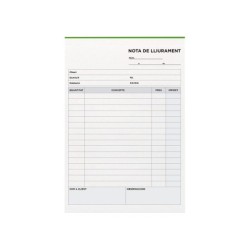 Talonario liderpapel entregas cuarto original y copia t226 texto en catalan