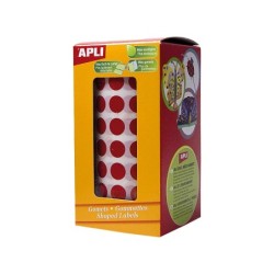 Gomets autoadhesivos circulares 10,5 mm rojo rollo de 5192 unidades