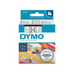 Cinta dymo negro-blanco 6mm x 7mt d1