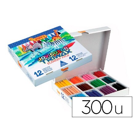 Lapices cera jovicolor triwax caja de 300 unidades 12 colores surtidos