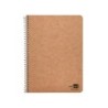 Cuaderno espiral liderpapel cuarto ecouse tapa cartulina kraft 80h papel reciclado 80 grcuadro 4mm