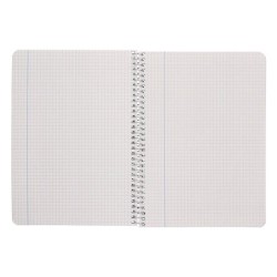 Cuaderno espiral liderpapel cuarto ecouse tapa cartulina kraft 80h papel reciclado 80 grcuadro 4mm