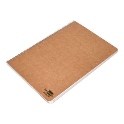 Cuaderno espiral liderpapel din a4 ecouse tapa cartulina kraft 80h papel reciclado 80 gr cuadro 4 mm con margen