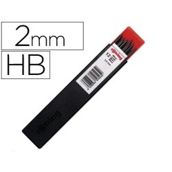 Minas rotring grafito 2 mm hb estuche de 12 minas