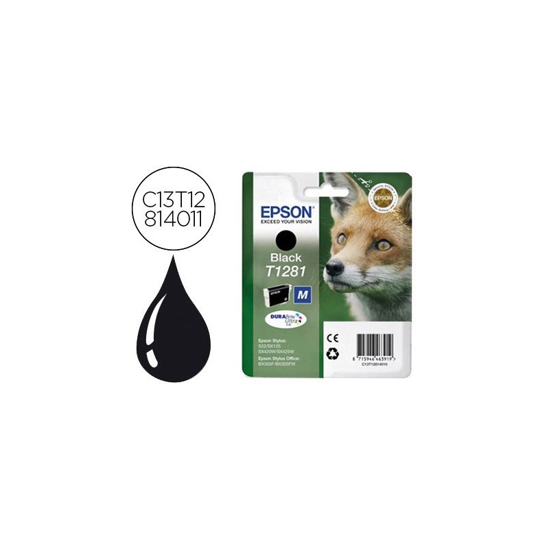 Ink-jet epson t1281 stylus s22 / sx125 negro -170 pag-