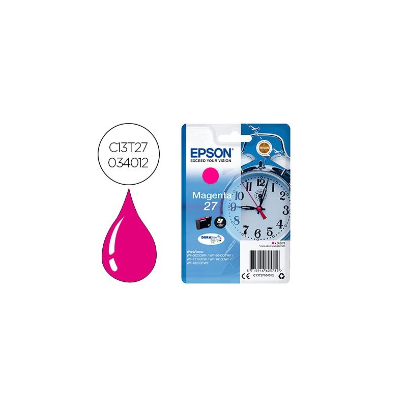 Ink-jet epson 27 wf-3620 / 711 0/ 7610 / 7620 magenta 300 pag