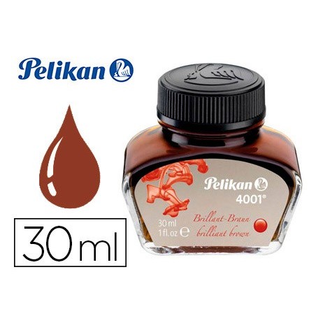Tinta estilografica pelikan 4001 marron brillante bote 30 ml