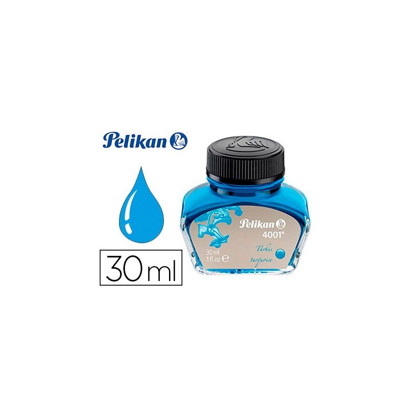 Tinta estilografica pelikan 4001 turquesa bote 30 ml