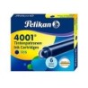 Tinta estilografica pelikan tp6 azul/negro caja de 6 cartuchos