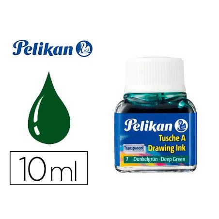 Tinta china pelikan verde oscuro bote de 10 ml