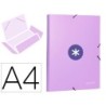 Carpeta antartik gomas a4 3 solapas carton forrado color lavanda