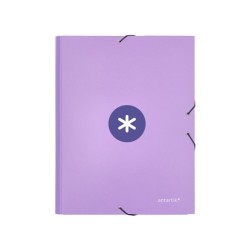Carpeta antartik gomas a4 3 solapas carton forrado color lavanda