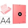 Carpeta antartik gomas a4 3 solapas carton forrado color coral